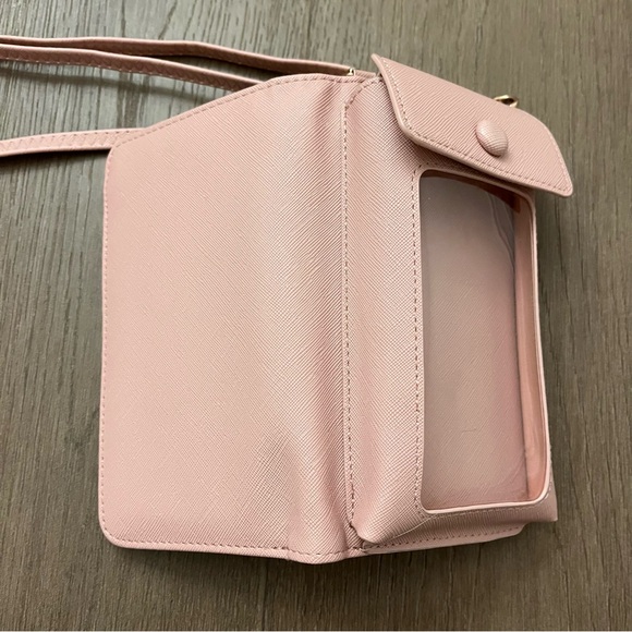 Salmon Colored Crossbody Cell Phone/Wallet Purse - Picture 7 of 14